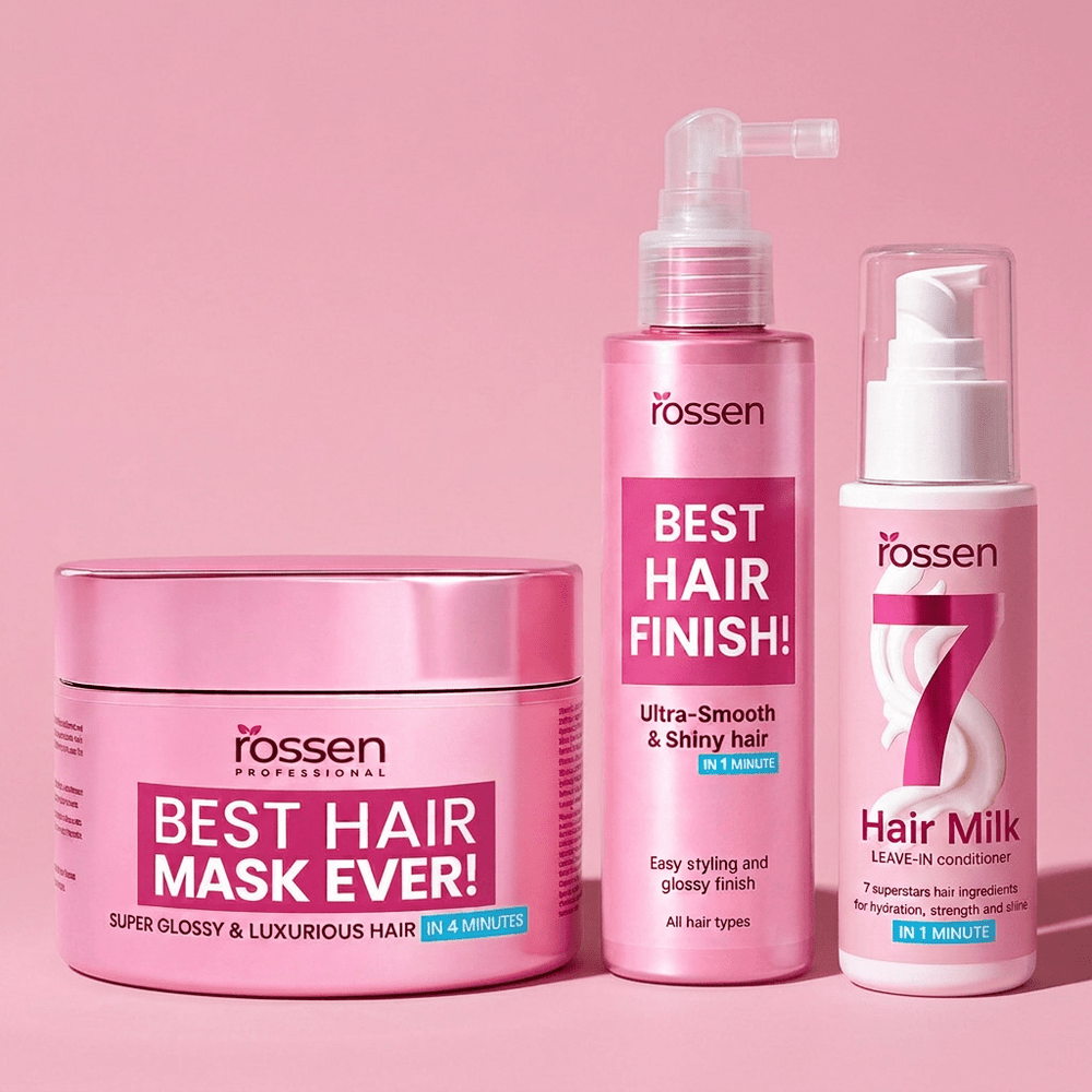 BEST HAIR TRIO – Haarmaske, Anti-Frizz Spray & Hair Milk | Rossen Kosmetik