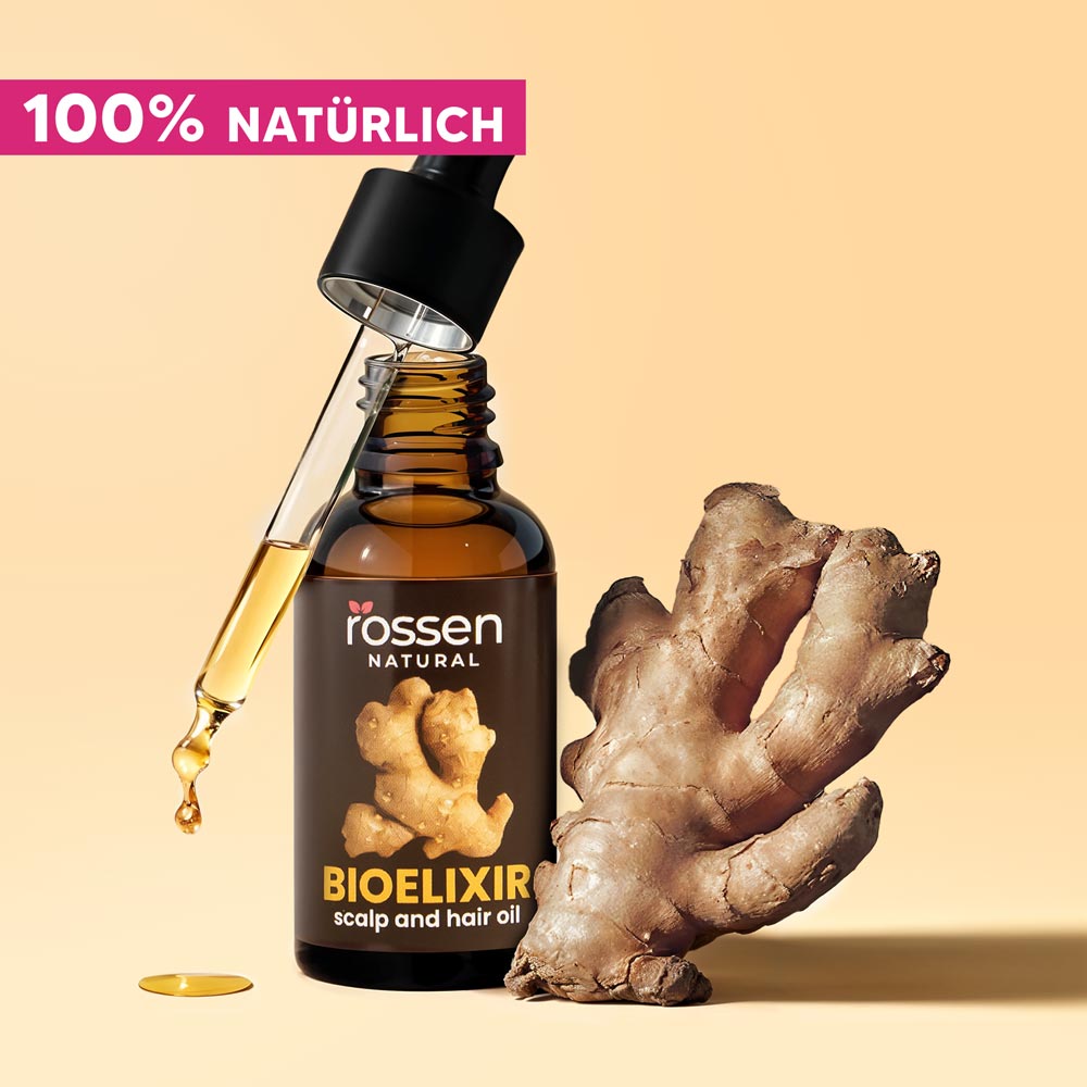 Bioelixier Haaröl mit Ingwer – Schnelleres Haarwachstum & starke Haarwurzeln | Rossen Kosmetik