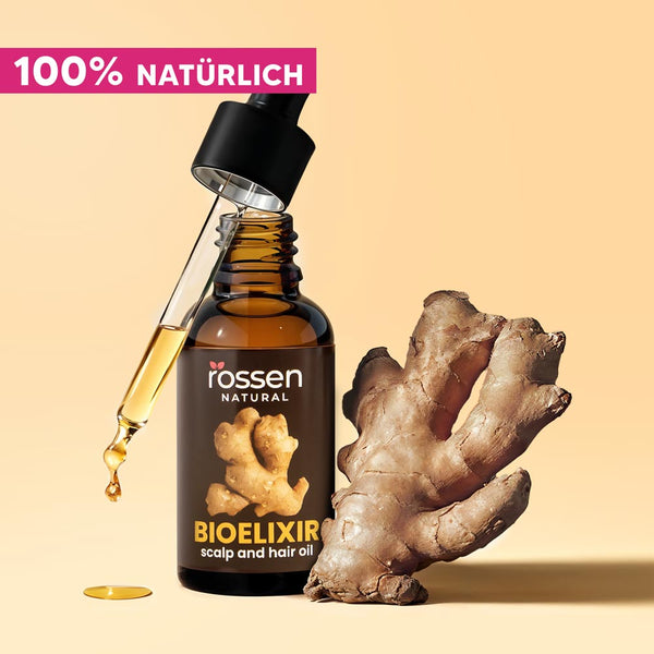 Bioelixier Haaröl mit Ingwer – Schnelleres Haarwachstum & starke Haarwurzeln | Rossen Kosmetik