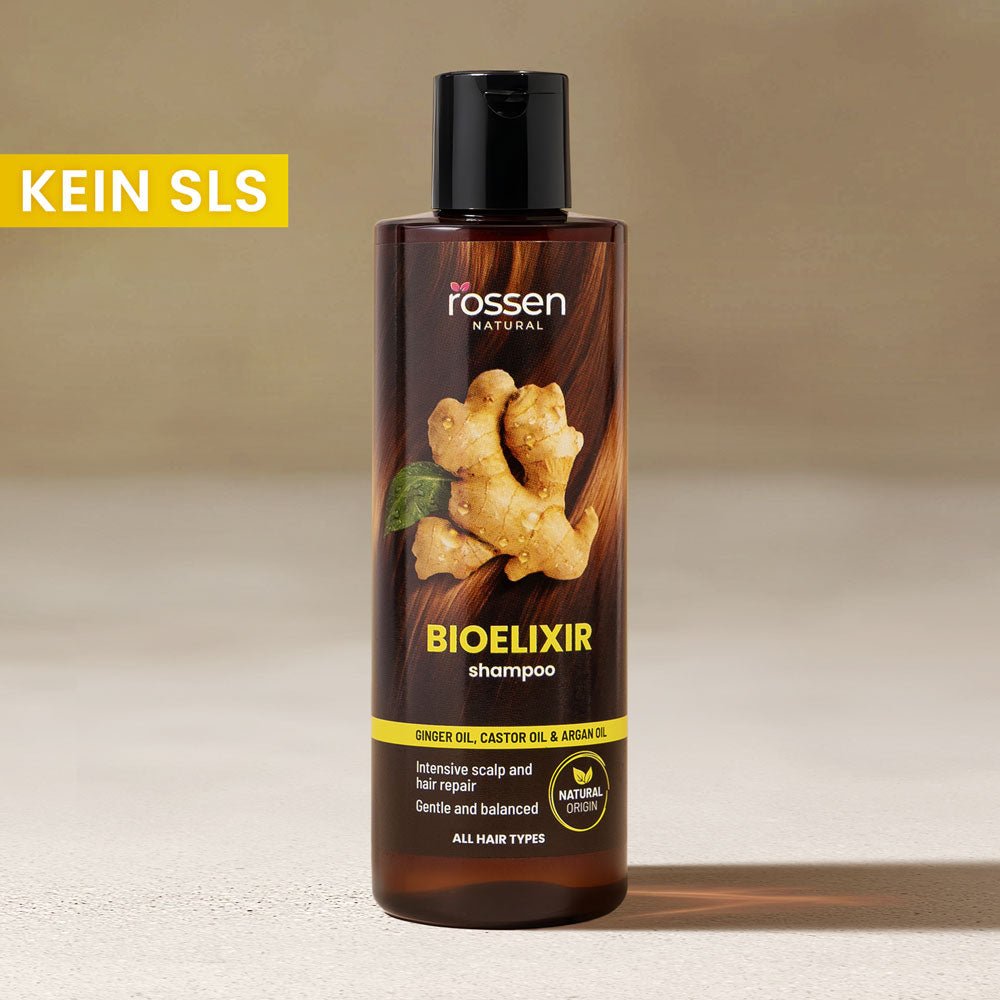 BioElixir Haarwuchs Shampoo gegen Haarausfall – Ingwer, Argan - & Rizinusöl | Rossen Kosmetik