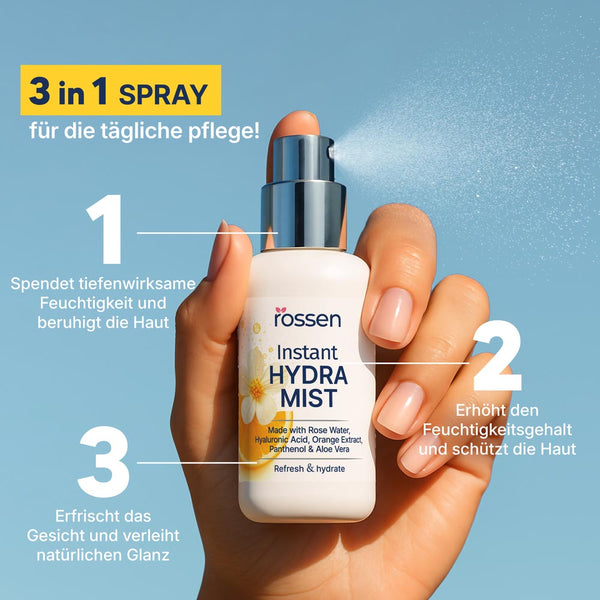 FEUCHTIGKEITSSPRAY FÜR TROCKENE UND MÜDE HAUT | Rossen Kosmetik