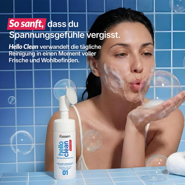 Hello Clean Reinigungsschaum mit Silikon - Massagekopf | Rossen Kosmetik