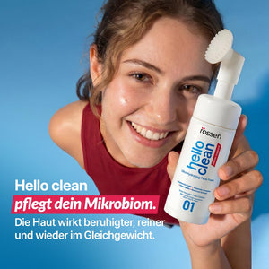 Hello Clean Reinigungsschaum mit Silikon - Massagekopf | Rossen Kosmetik