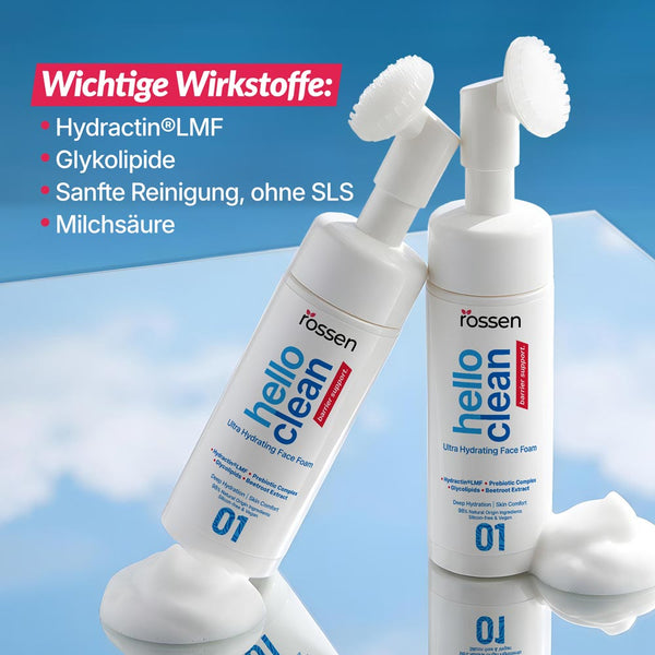 Hello Clean Reinigungsschaum mit Silikon - Massagekopf | Rossen Kosmetik