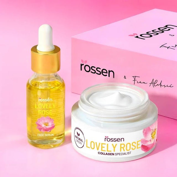 Lovely Rose Set – Anti - Aging Pflege mit Wildrosenöl & Collagen Spezialist Creme | Rossen Kosmetik