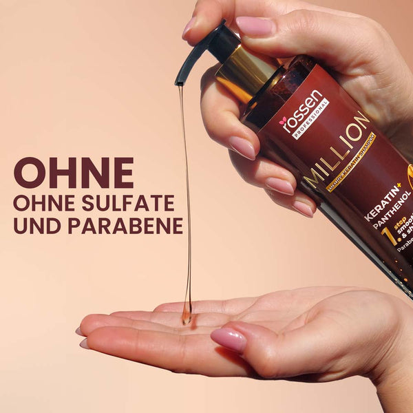 MILLION Keratin Shampoo für Aufbau & Glanz | Rossen Kosmetik