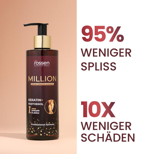 MILLION Keratin Shampoo für Aufbau & Glanz | Rossen Kosmetik