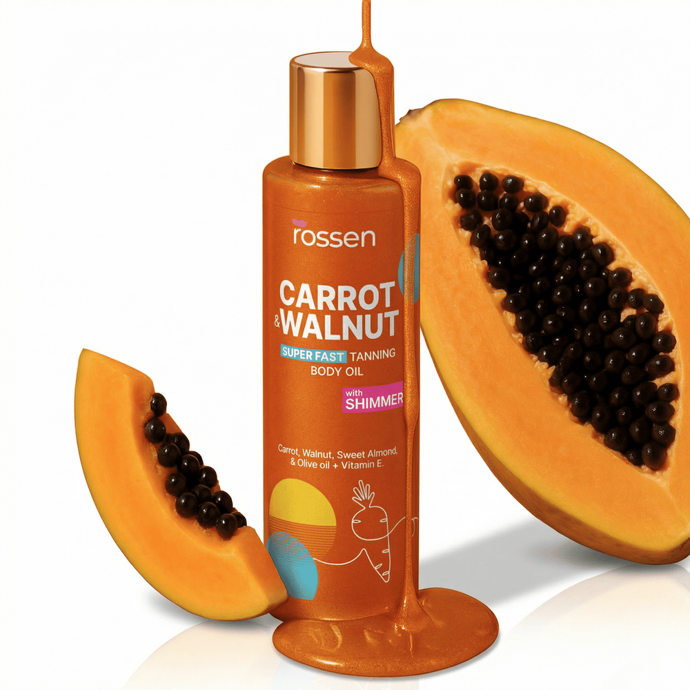 Öl zur beschleunigten Bräunung mit Schimmer | Rossen Kosmetik