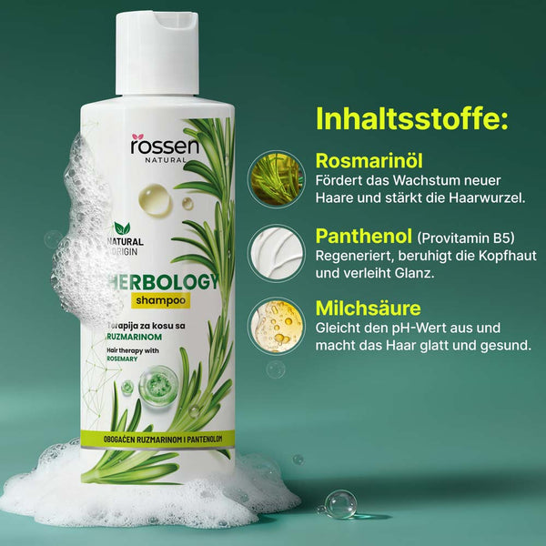 Rosmarin Shampoo gegen Haarausfall & für schnelles Haarwachstum | Rossen Kosmetik