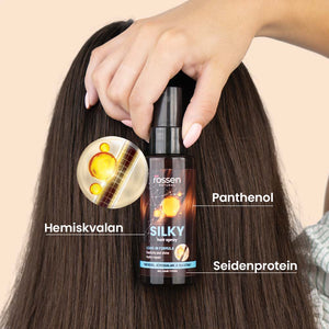 Silky Leave - in Thermo - Schutzspray für glänzendes, geschütztes Haar | Rossen Kosmetik