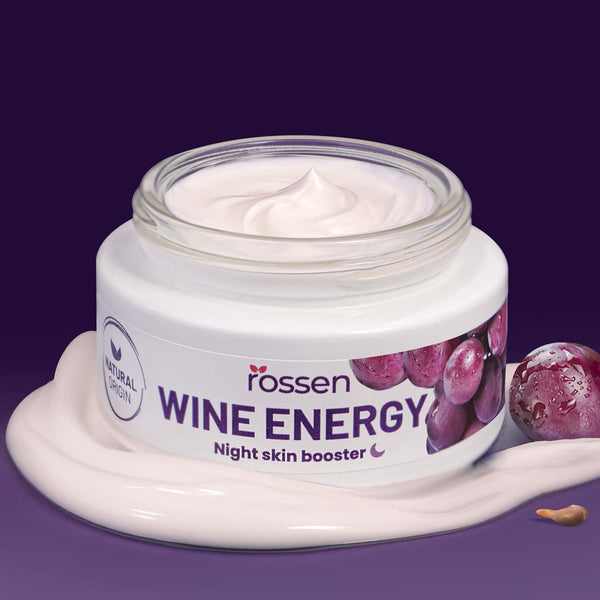 WINE ENERGY NACHTCREME MIT TRAUBENKERNÖL – FEUCHTIGKEIT & ANTI - AGING NACHTPFLEGE | Rossen Kosmetik