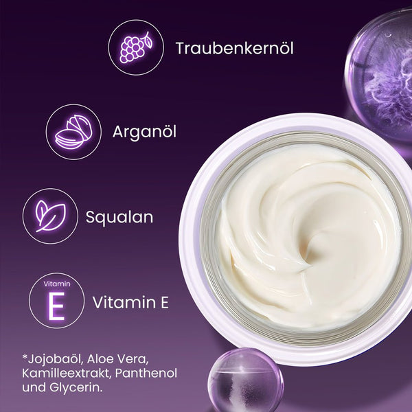WINE ENERGY NACHTCREME MIT TRAUBENKERNÖL – FEUCHTIGKEIT & ANTI - AGING NACHTPFLEGE | Rossen Kosmetik